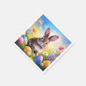 Serviette En Papier Joli lapin de Pâques Brown (Coin)