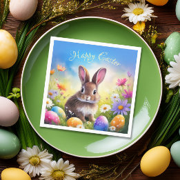 Serviette En Papier Joli lapin de Pâques Brown