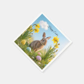 Serviette En Papier Joli lapin de Pâques et jonquille (Coin)