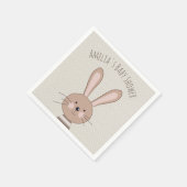 Serviette En Papier Joli lapin et points Baby shower personnalisé (Coin)
