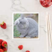 Serviette En Papier Joli lapin gris (En situation)