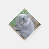 Serviette En Papier Joli lapin gris (Coin)