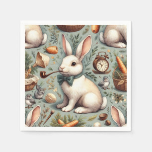 Serviette En Papier Joli lapin Vintage