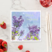 Serviette En Papier Joli Lilacs Joyeux Anniversaire (En situation)
