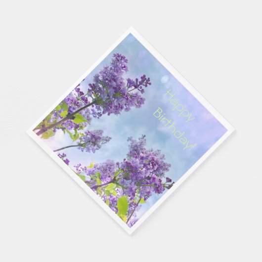 Serviette En Papier Joli Lilacs Joyeux Anniversaire (Coin)