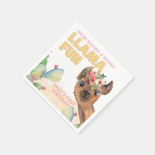 Serviette En Papier Joli Llama Fun Anniversaire Papier (Coin)