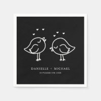 Joli Lovebirds noir et blanc Doodbirds Mariage
