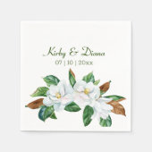 Serviette En Papier Joli Magnolia Bouquet Mariage (Devant)