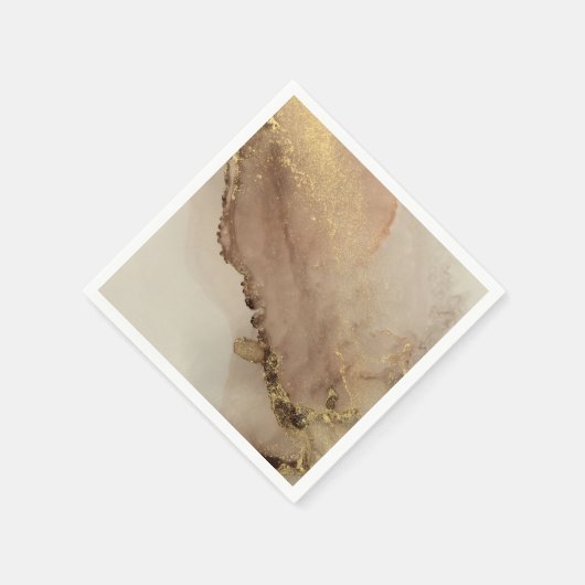 Serviette En Papier Joli marbre clair or (Coin)