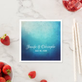 Serviette En Papier Joli Mariage Abstrait Mandala bleu (En situation)