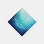 Serviette En Papier Joli Mariage Abstrait Mandala bleu (Coin)