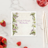 Serviette En Papier Joli mariage campagnard mauve blanc lilas (En situation)