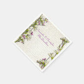 Serviette En Papier Joli mariage campagnard mauve blanc lilas (Coin)