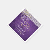 Serviette En Papier Joli Mariage de dentelle WISTERIA violet rustique (Coin)