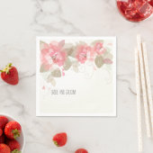 Serviette En Papier Joli Mariage de fleurs roses (En situation)