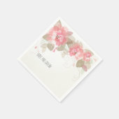 Serviette En Papier Joli Mariage de fleurs roses (Coin)
