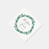 Serviette En Papier Joli Mariage Eucalyptus (Coin)