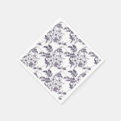Serviette En Papier Joli Mariage Floral Violet (Coin)