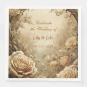 Serviette En Papier Joli Mariage Rose (Devant)