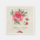 Serviette En Papier Joli mariage Rose à budget jardin (Devant)