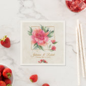 Serviette En Papier Joli mariage Rose à budget jardin (En situation)