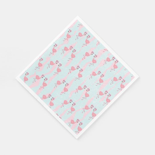 Serviette En Papier Joli Modèle Flamingo Été En Pink & Green Party (Coin)