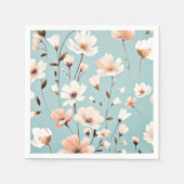 Serviette En Papier Joli modèle floral Pastel (Devant)