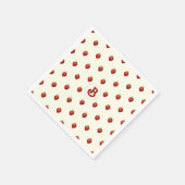 Serviette En Papier Joli monogramme fraise rouge blanc pour fille (Coin)