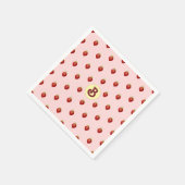 Serviette En Papier Joli monogramme rose fraise pour fille (Coin)