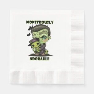 Serviette En Papier Joli monstre de Frankenstein avec peluche