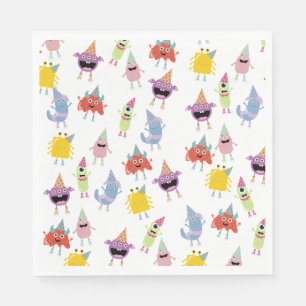 Serviette En Papier Joli Monstres colorés Funny Anniversaire de enfant