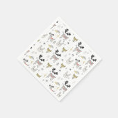 Serviette En Papier Joli Motif animal de bois (Coin)