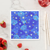 Serviette En Papier Joli Motif Blue Daisy (En situation)
