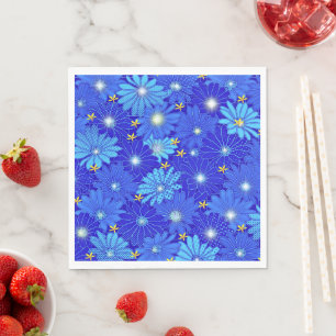 Serviette En Papier Joli Motif Blue Daisy