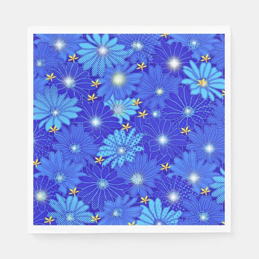 Serviette En Papier Joli Motif Blue Daisy (Devant)