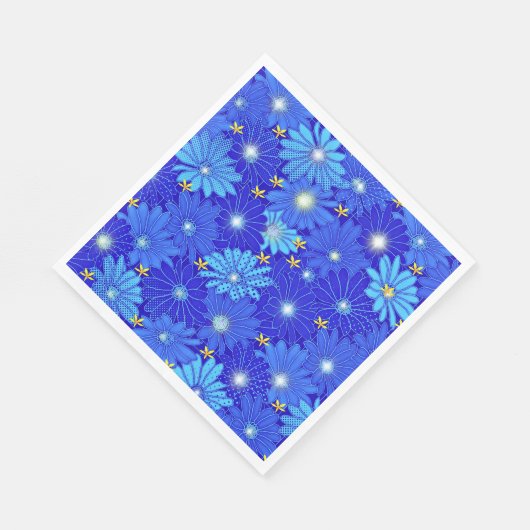Serviette En Papier Joli Motif Blue Daisy (Coin)