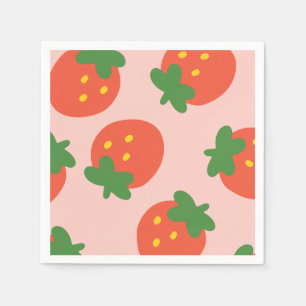 Serviette En Papier Joli motif de fraise