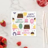 Serviette En Papier Joli Motif de gâteau d'anniversaire papier (En situation)