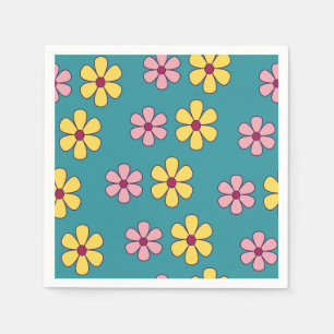 Serviette En Papier Joli motif de grandes fleurs
