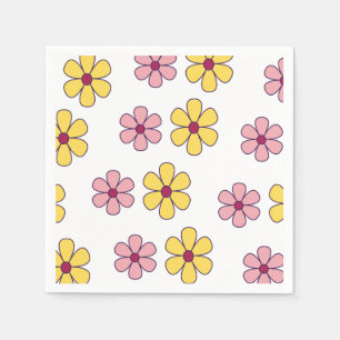 Serviette En Papier Joli motif de grandes fleurs
