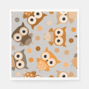 Serviette En Papier Joli motif de hibou multicolore