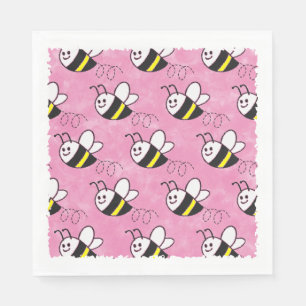 Serviette En Papier Joli motif de petite abeille aquarelle Baby Shower