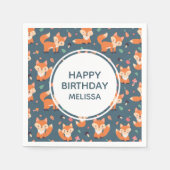 Serviette En Papier Joli Motif de Renard Orange (Devant)