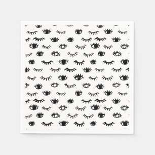 Serviette En Papier Joli Motif Doodle Eyelash