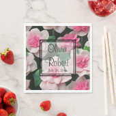 Serviette En Papier Joli motif fleuri rose boho (En situation)