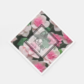 Serviette En Papier Joli motif fleuri rose boho (Coin)