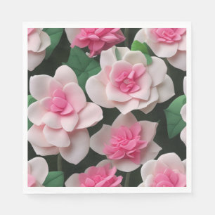 Serviette En Papier Joli motif fleuri rose boho