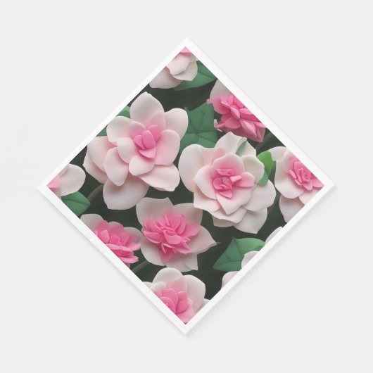 Serviette En Papier Joli motif fleuri rose boho (Coin)