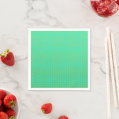 Serviette En Papier Joli motif jaune doré sur vert menthe (En situation)