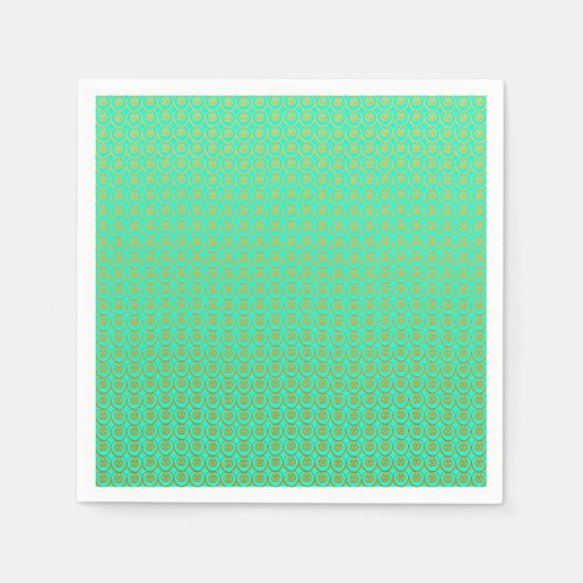 Serviette En Papier Joli motif jaune doré sur vert menthe (Devant)